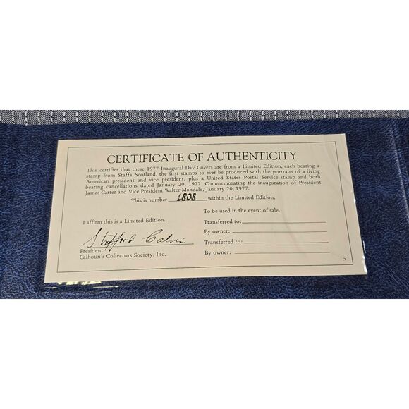 President Carter & Vice Prs Mondale Inaugural Day Cover Stamps January 20, 1977 - Picture 4 of 6